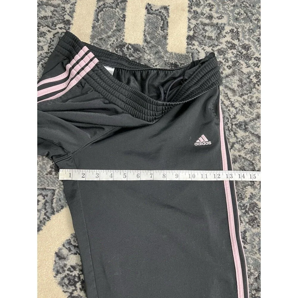 Mens Adidas Wide Leg Baggy Track Pants size Large Black Pink